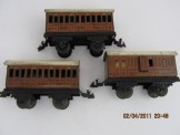 3 Bing Gauge 0 LNER 4 Wheeled Bogie Coaches