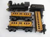 Marx Trains Gauge 0 Electric Wm Crooks 4-4-0 Locomotive, Tender and 3 Matching Coaches