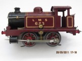 Early Hornby Gauge 0 6 Volt Electric Permanent Magnet LMS Maroon Tank Locomotive 623