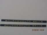 2 Hornby Gauge 0 Gold on Blue Coach boards ''Bournemouth Belle''