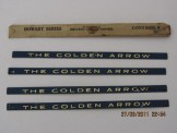 4 Hornby Gauge 0 Gold on Blue Coach Boards ''The Golden Arrow'' with original packet