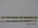 2 Hornby Gauge 0 Black on White Coach Boards ''The Queen of Scots''