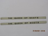 2 Hornby Gauge 0 Black on White Coach Boards ''The Queen of Scots''