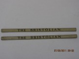 2 Hornby Gauge 0 Black on White Coach Boards ''The Bristolian''