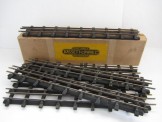 6 Bassett-Lowke Gauge 0 All Brass 3 Rail Electric Straight Rails, Boxed