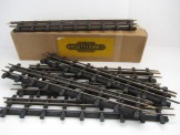 6 Bassett-Lowke Gauge 0 All Brass 3 Rail Electric Straight Rails, Boxed