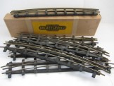 6 Bassett-Lowke Gauge 0.  All Brass 3' Radius 3 Rail Electric Curved Rails, Boxed