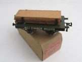 Very Early Hornby Gauge 0 No 1 Timber Wagon Lettered ''No 1 Timber Wagon'', Boxed