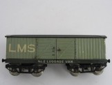 Early Hornby Gauge 0 Nut & Bolt Construction LMS No 2 Luggage Van Lettered ''No 2 Luggage Van''