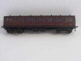 Ex Sherwood Gauge 0 Wood Construction LMS  First/ Third Push Pull Bogie Passenger Coach