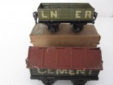 Marklin Gauge 0 Enamelled LNER Open Wagon Boxed and Cement Wagon