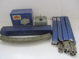 Hornby Dublo Transformer Boxed, 8 Large Radius Curves Boxed and 4 Boxes of Straight Rails.  One box contains only 3 rails.