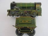 Chad Valley or similar Gauge 0 Clockwork GW ''George V'' Locomotive and Tender