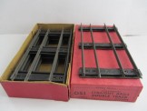 6 Hornby Gauge 0 Double Clockwork Straight Rails, Boxed