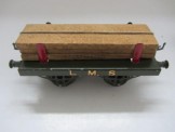 Early Hornby Gauge 0 Olive Green LMS No 1 Lumber Wagon with Load