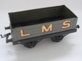 Early Hornby Gauge 0 LMS Open Wagon with large gold letters