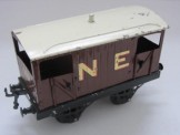 Early Hornby Gauge 0 NE Brake Van with large gold letters