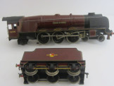 Postwar Bassett-Lowke Gauge 0 12v DC 4-6-2 Coronation Class Locomotive and Tender