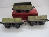 3 x Hornby Gauge 0 LMS No 1 Open Wagons