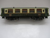 Early Hornby Gauge 0 Green and Cream No 2 Pullman Coach with opening doors