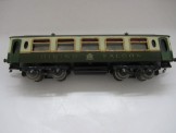 Early Hornby Gauge 0 Green and Cream Great Northern Dining Saloon with fixed door