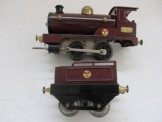 Very Early Hornby Gauge 0 Clockwork MR Swan Neck 2710 Locomotive and Tender