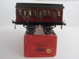 Early Hornby Gauge 0 LMS No 1 1st/3rd Passenger Coach with Clerestory Roof, Boxed