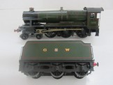 Rare Bonds Gauge 0 12V DC 3 Rail Electric Hawksworth County Locomotive and Tender 'County of Berks' with the original Bonds Wooden Box