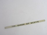 Hornby Gauge 0 Black on Cream ''The Queen of Scots''Coach Board