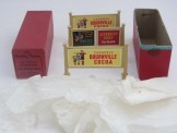 Post War Hornby Gauge 0 box for 6 advertising hoardings containing only 3 with original tissue paper.