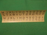 LEEDS MODEL COMPANY 5/8" ALPHABET TRANSFER SHEET.