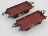 2 Postwar Hornby Gauge 0 Flat Wagons