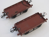 2 Postwar Hornby Gauge 0 Flat Wagons