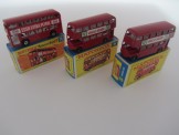 3 x Matchbox 1-75 Series Nos 5 x 2 and 74  Buses All Boxed