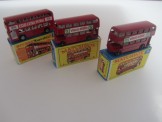 3 x Matchbox 1-75 Series Nos 5 x 2 and 74  Buses All Boxed