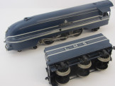 Scarce Bassett-Lowke Gauge 0 Clockwork LMS Blue 4-6-2 Streamlined Pacific Locomotive and Tender "Coronation"