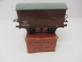 Postwar Hornby Gauge 0 LMS No1 Goods Van Boxed
