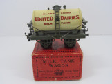 Early Hornby Gauge 0 "United Dairies" Milk Tank Wagon Boxed