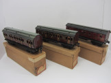 Set of 3 Marklin for Gamages Gauge 0 LMS Clerestory Bogie Coaches Boxed