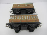 Pair of Postwar Hornby Gauge 0 NE No1 Passenger Coaches