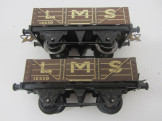 2 Postwar Hornby Gauge 0 LMS Open Wagons