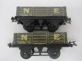 2 Postwar Hornby Gauge 0 NE Open Wagons