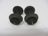 2 Pairs of Hornby Gauge 0 Solid Bogie Coach Wheels with Axles