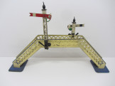 Early Hornby Gauge 0 No2 Lattice Footbridge with Signals