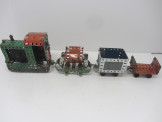 Meccano constructed Clockwork Locomotive and 3 Wagons