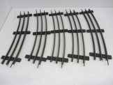 5 Gauge One Hollow Tin Rail on Wood Sleepers 3-rail Electric Curves
