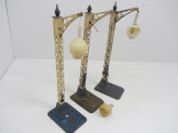 3 Early Hornby Gauge 0 Single Globe Yard Lamps