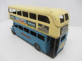 Scarce Tri-ang Minic Push and Go Blue and Cream Double Decker Bus