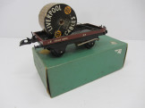 Postwar Hornby Gauge 0 No50 BR Low Sided Wagon with Cable Drum Boxed