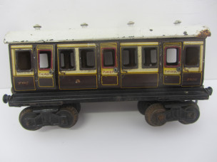 Scarce Early Bing Gauge 0 18cm LNWR First/ Third Bogie Coach